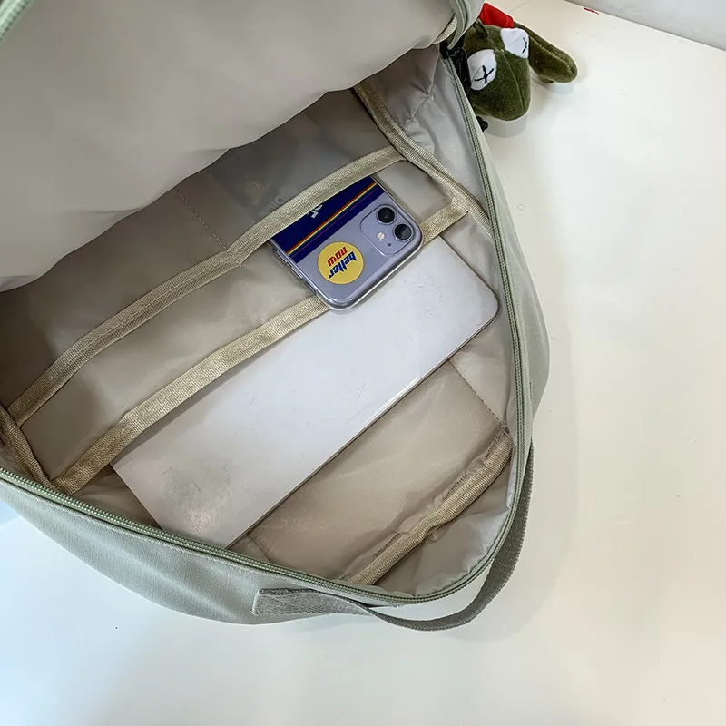 

2021 New Products Unisex Casual Style Backpack Pure Color Large Capacity School Bags For Students Canvas Waterproof Travel Bag