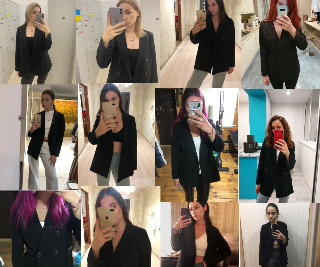 

High Quality Fashion Autumn Winter Notched Double Breasted Jacket Korean Loose Casual Black Women Blazers Jackets Work Wear Coat