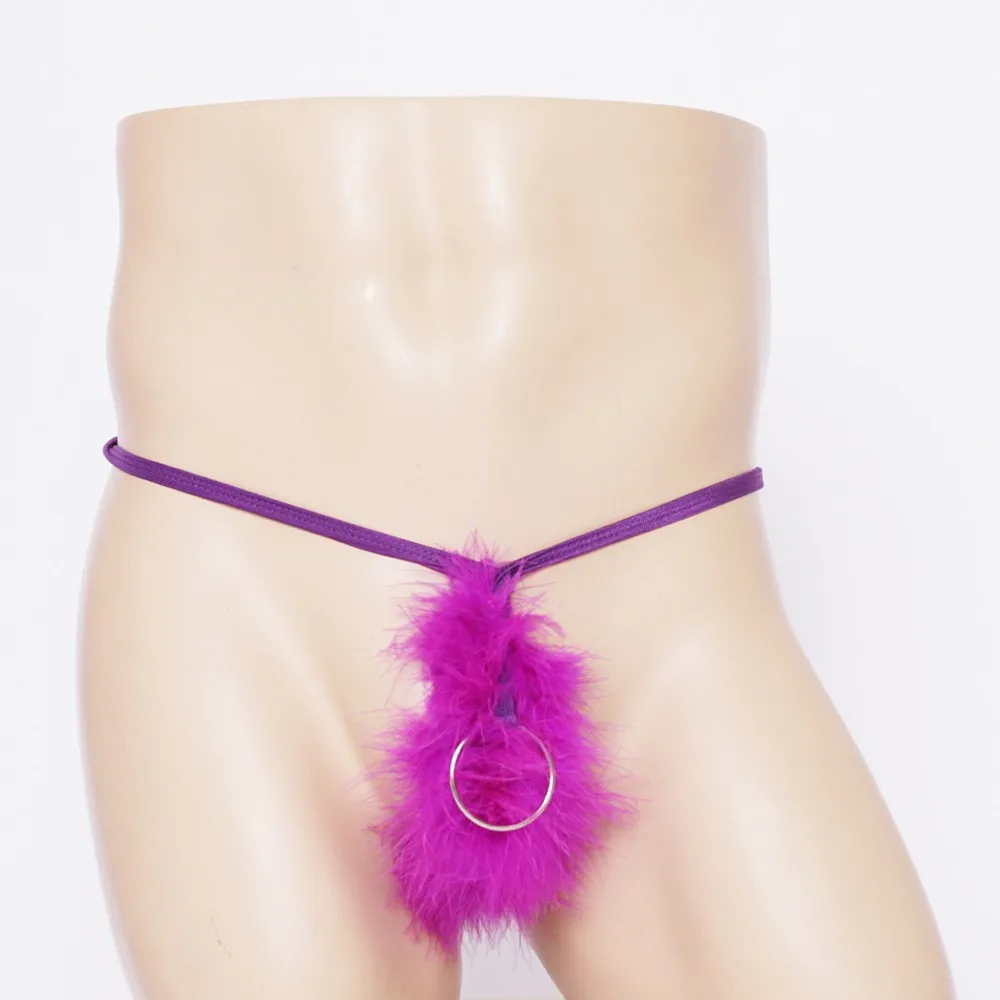 

Open Butt Penis Thong Male Hoop Fluffy Gay Temptation T Back Thongs Sexy Underwear Low-Rise Erotic Lingerie G-String Thong