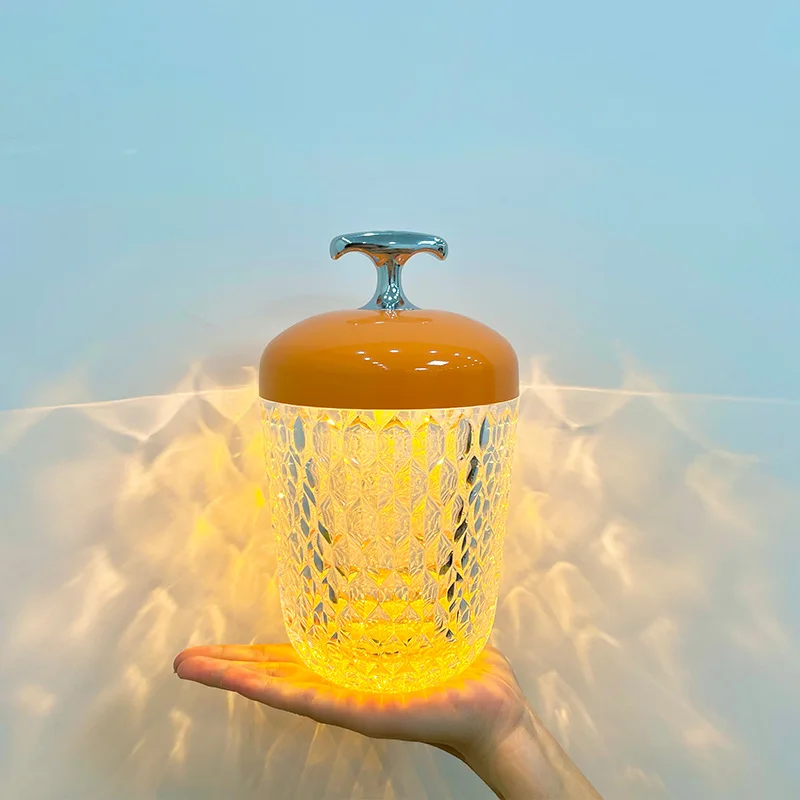 

Crystal Led Table Lamp Romantic Diamond USB Night Light Adjustable Projector Colorful Charging Atmosphere Lamp Bedroom Bar Decor