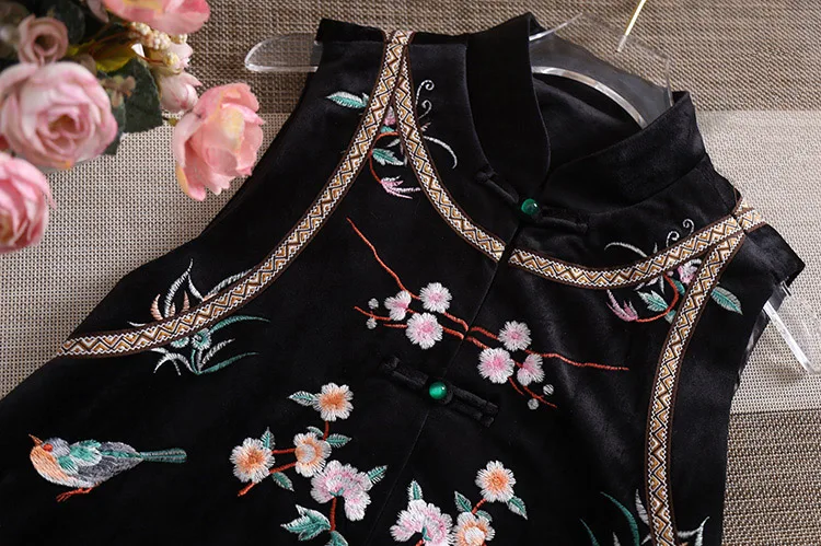 Высококачественный осенне-зимний женский жилет Hanfu элегантный замшевый в