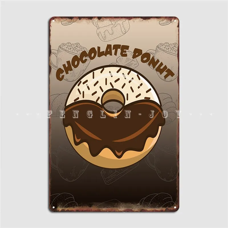 

Шоколадный пончик для мирового дня шоколада, металлический знак, клувечерние, настенное украшение, гараж; Клуб жестяной знак, постер