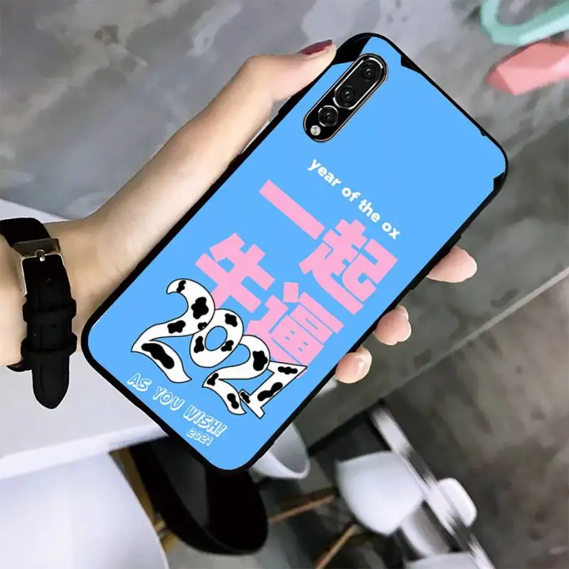 

Year Of The Ox Phone Case For Huawei G7 G8 P7 P8 P9 P10 P20 P30 Lite Mini Pro P Smart Plus Black Soft TPU Cove Fundas