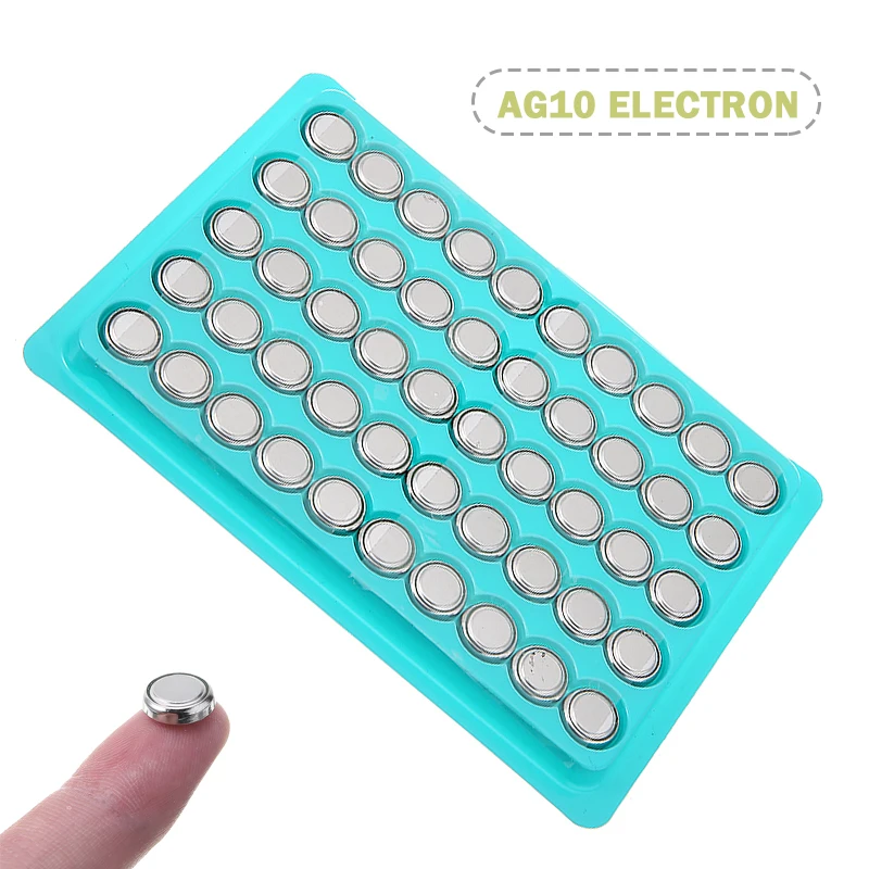 AG10 100 шт. 150 мАч AG 10 1 5 в Кнопочная батарея L1131 SR1130 189 LR54 кнопочные батареи для мелких
