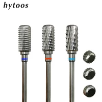 hytoos barrel nail drill bits 332 carbide burr dust proof bit milling cutter for manicure electric drill nails accessorie tool