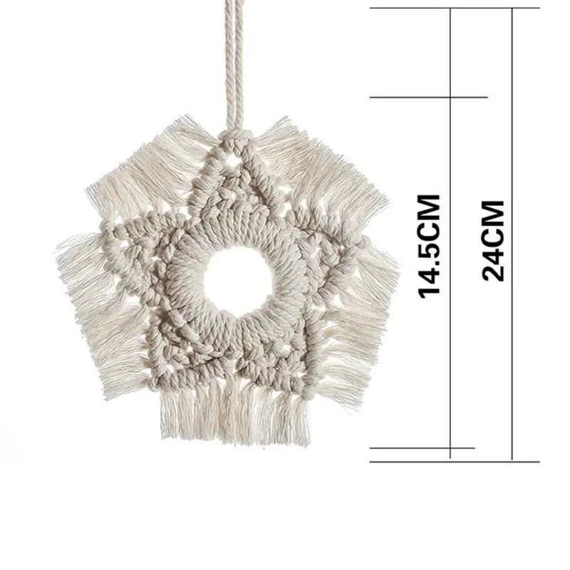 

Nordic Style Cotton Rope Woven Tapestry Small Fresh Home Wall Pendant Pendant Wall Decoration Feather Car Hanging Handmade F5K7