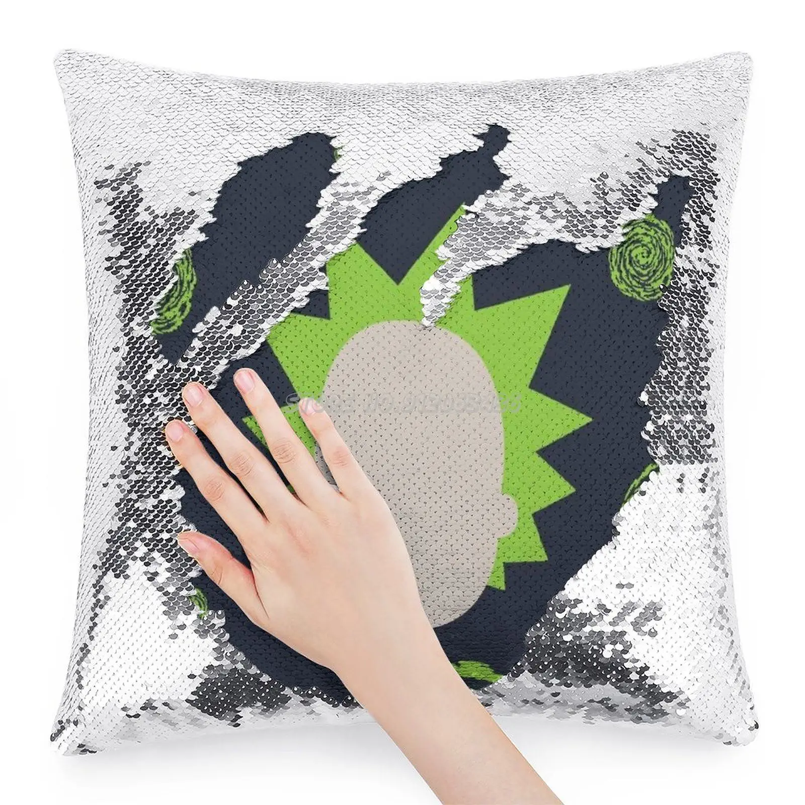 Наволочка с блестками и рисунком 40 х40 см | Дом сад