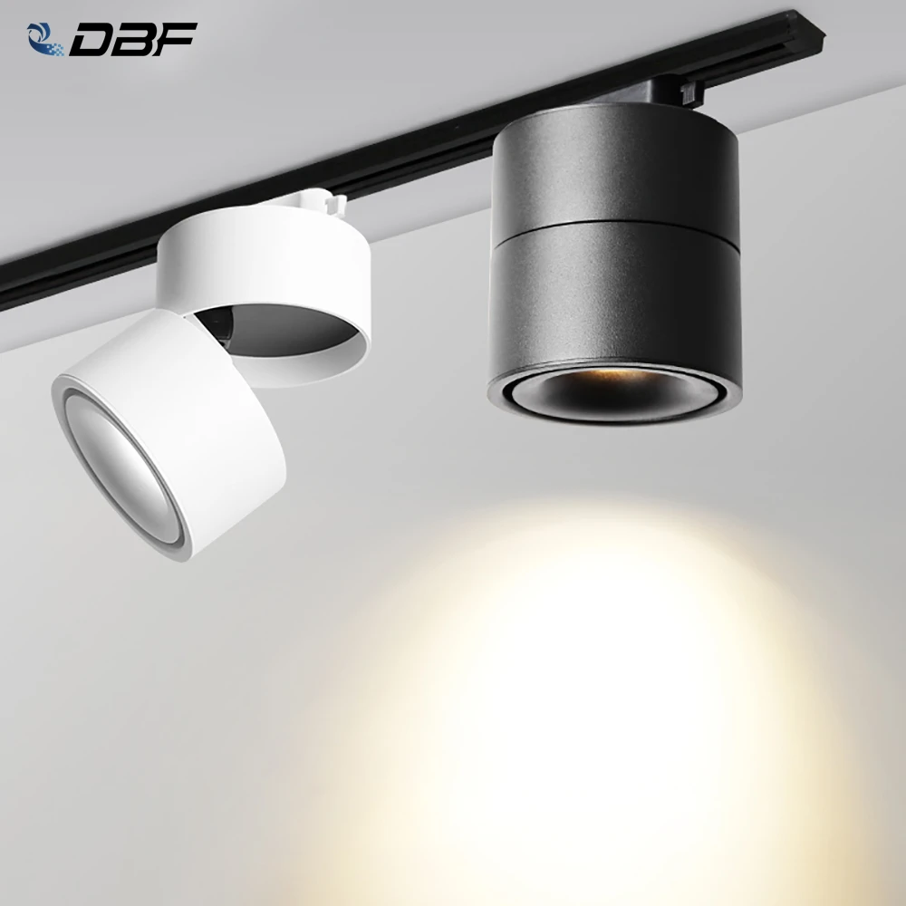 [DBF]15W 12W 10W 7W Rail Track Fixture COB Dimmable Spotlight LED Light AC85-265V Black/White Guide | Лампы и освещение