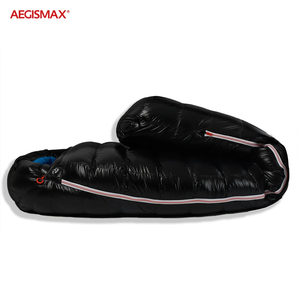 AEGISMAX D Открытый Кемпинг FP650+ утолщаются 10℉~ 23℉ теплый спальный мешок типа «кокон» 90% белый утиный пух Зимний ветрозащитный спальный мешок