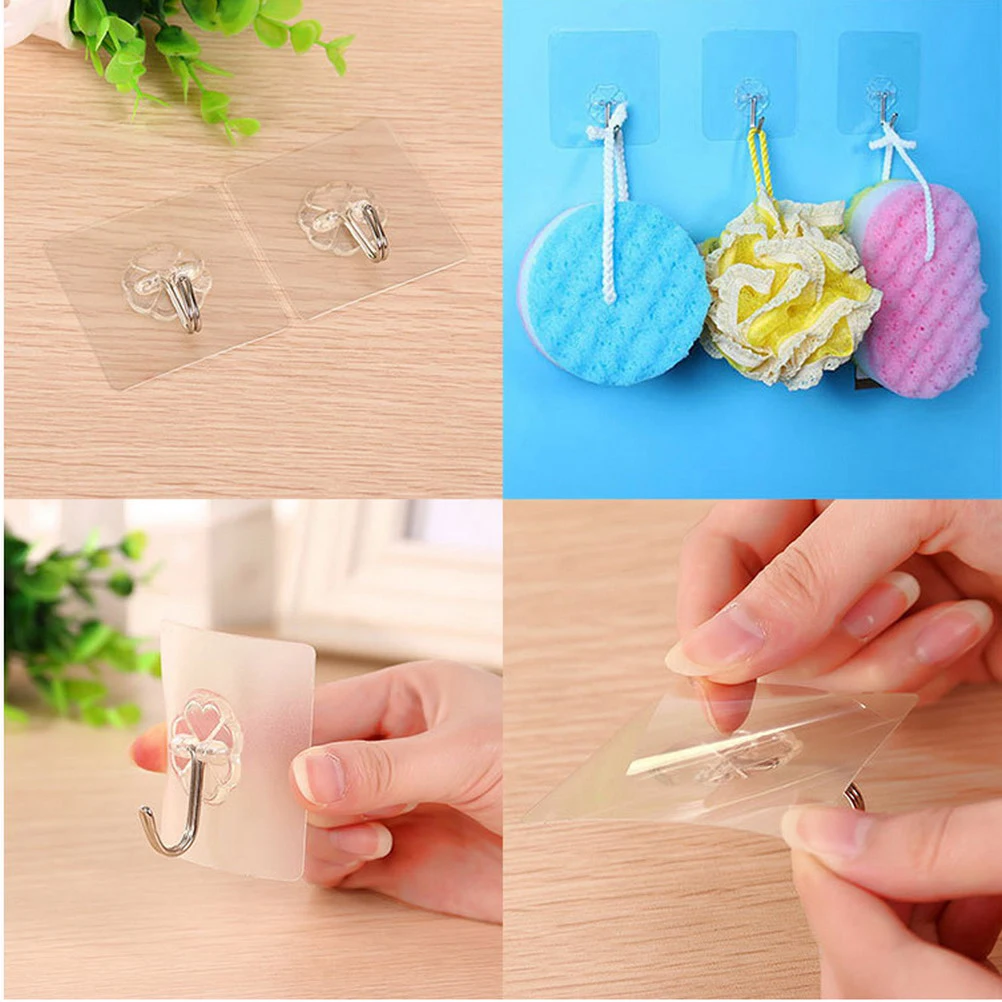 

5pcs Transparent Strong Adhesive Hangers Hooks For Door Wall Hangers Hooks Any smooth surface