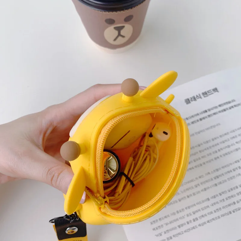 Kawaii animals стильное портмоне для монет силиконовые наушники сумки хранения Airpods