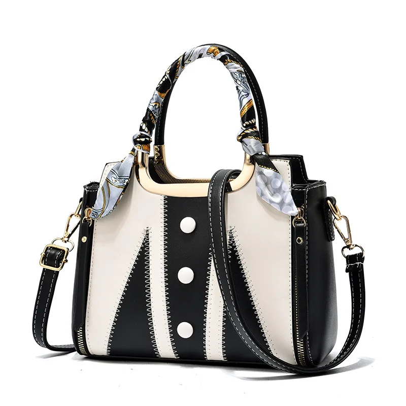 

Axzspdy band Модные женские кожаные сумки-тоуты дамская сумочка большой вместимости шелковый шарф с подвеской сумка-мессенджер через плечо