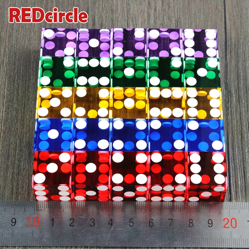 Высококачественные прозрачные цветные игральные кости D6 для казино с