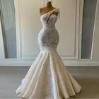 Женское свадебное платье It's yiiya, белое кружевное платье на одно плечо, расшитое бисером, с аппликацией и кисточками на лето 2019