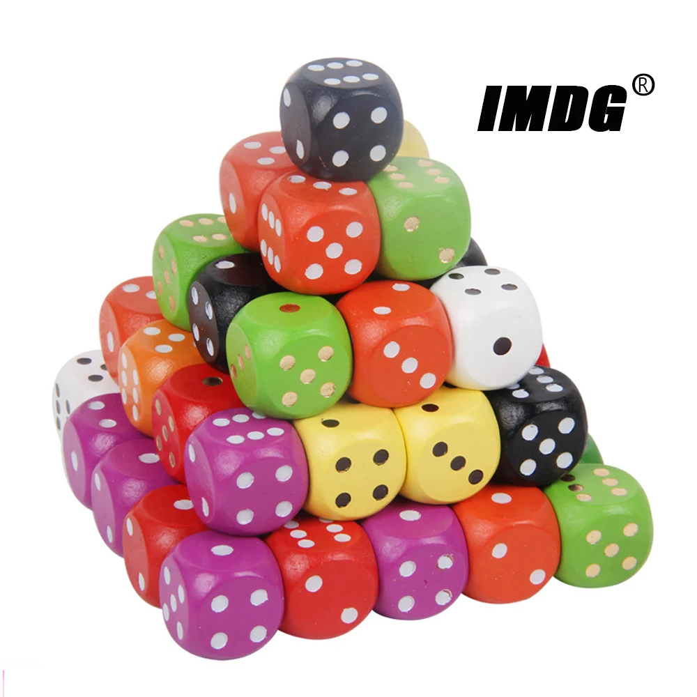 10 искусственных деревянных костей 16 мм красочная твердая деревянная точка