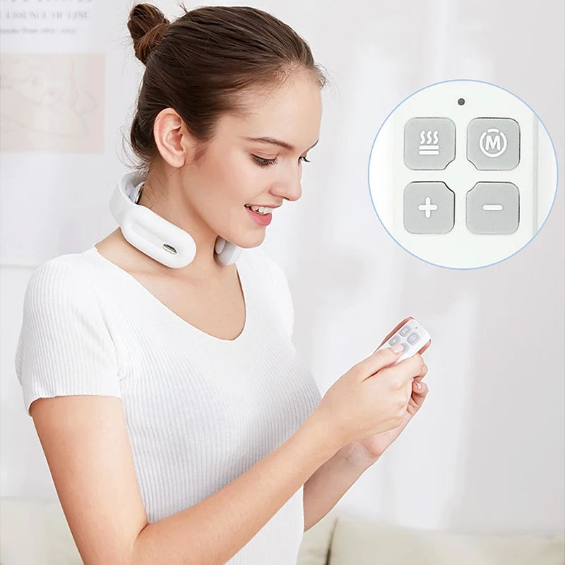 Беспроводной Электрический шейный позвоночник массажер для шеи массажа с