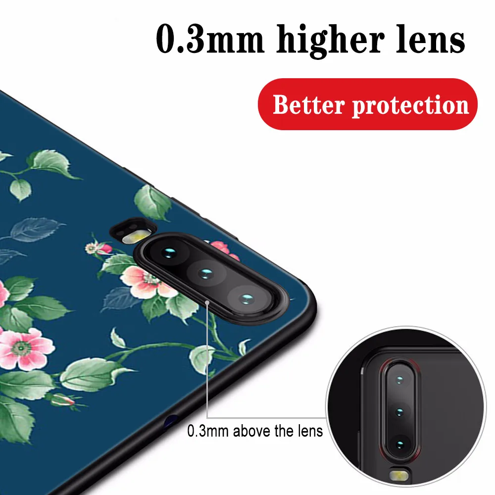 

Plant flower Case for Huawei P40 P30 P20 Pro Lite Mate 30 40 20 Lite Pro Honor 30 20 10 9X Pro Lite P Smart 2020 TPU Cover Capa