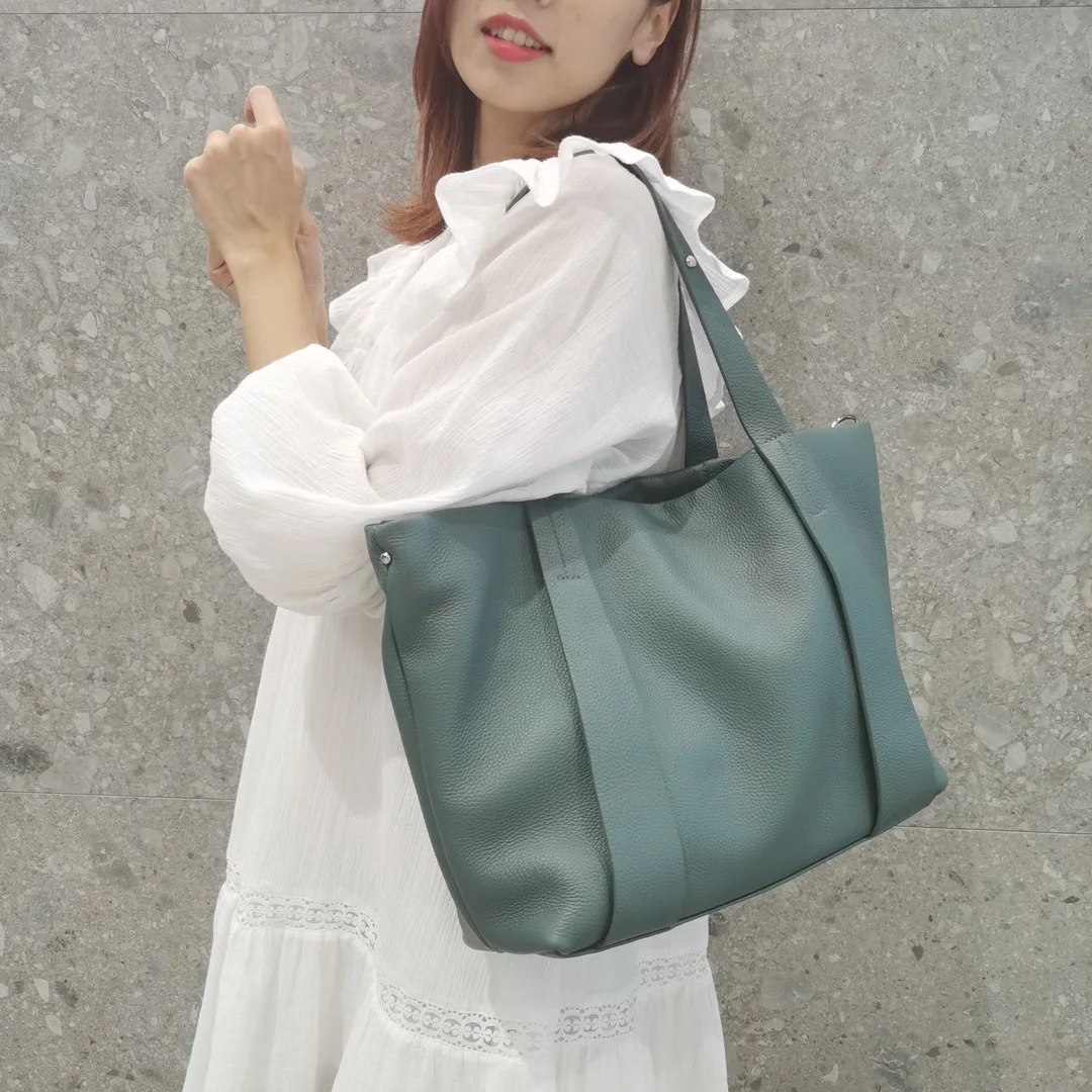 

Женская сумка на плечо San Maries, Большая вместительная сумка из мягкой коровьей кожи, Женский тоут