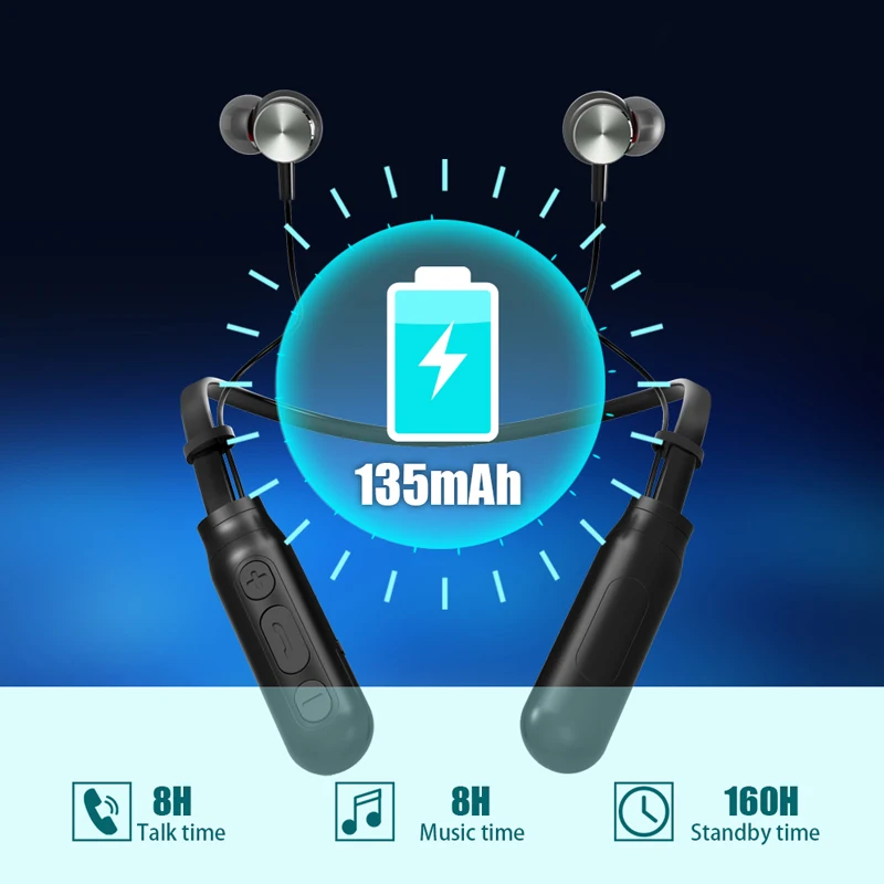 TOMKAS TWS 5 0 беспроводная Bluetooth гарнитура шейные спортивные наушники