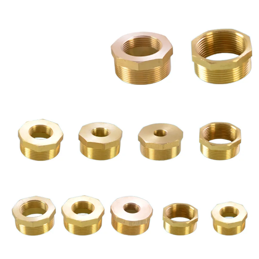 

Brass Reducer Pipe Fittings BSP 1/2" 3/4" 1" 11/4" 11/2" 2" Male x Female Threaded Reducing Bushing Adapter Coupler Connector