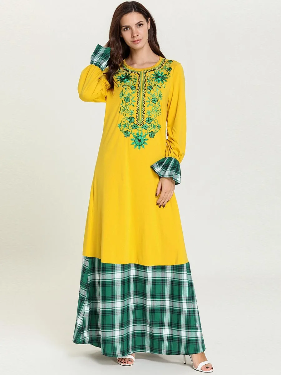 Мусульманское платье большого размера осеннее модная простая повседневная юбка