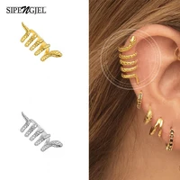 sipengjel fashion gold silve ear color cuff clip on earrings earcuff fake piercing earrings for women jewelry 2021 pendientes