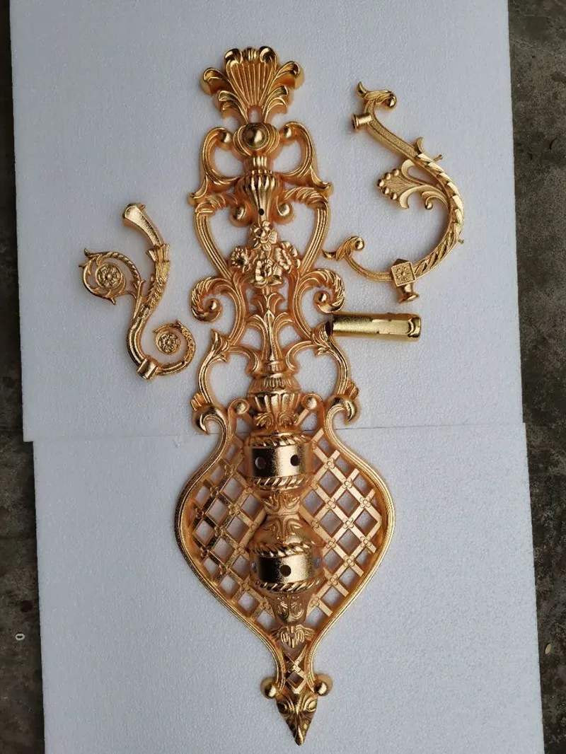 Винтажная Золотая настенная лампа на 5 ламп большие светодиодные Настенные