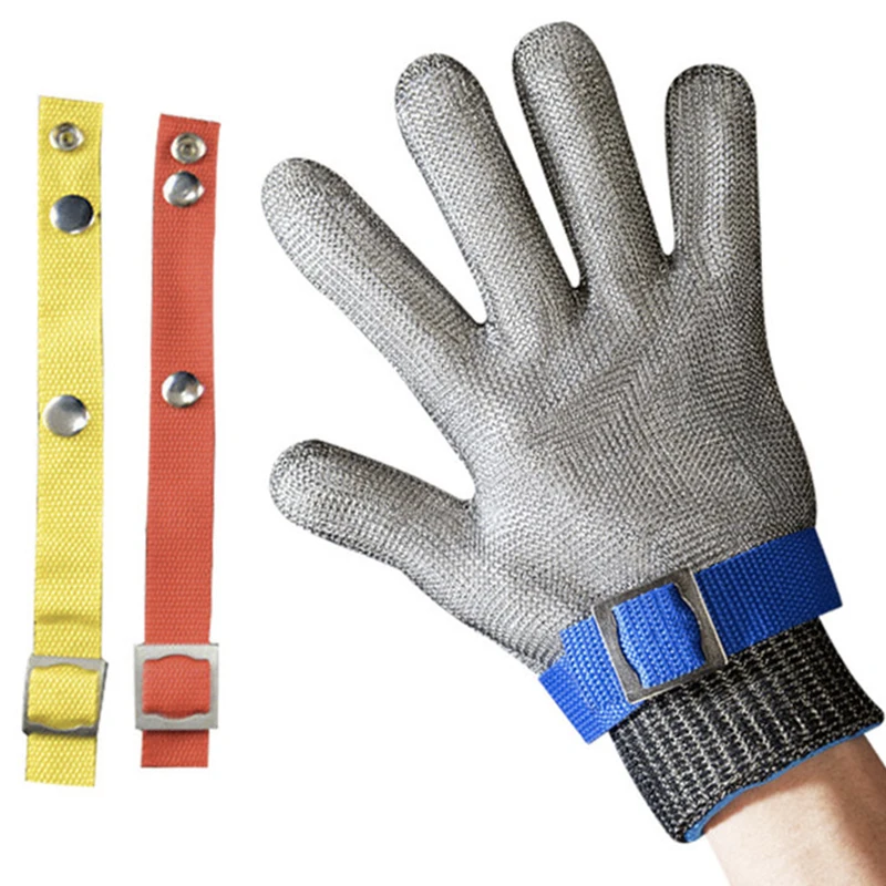 Перчатки устойчевые срезу Нержавеющая сталь проволочная металлическая сетка