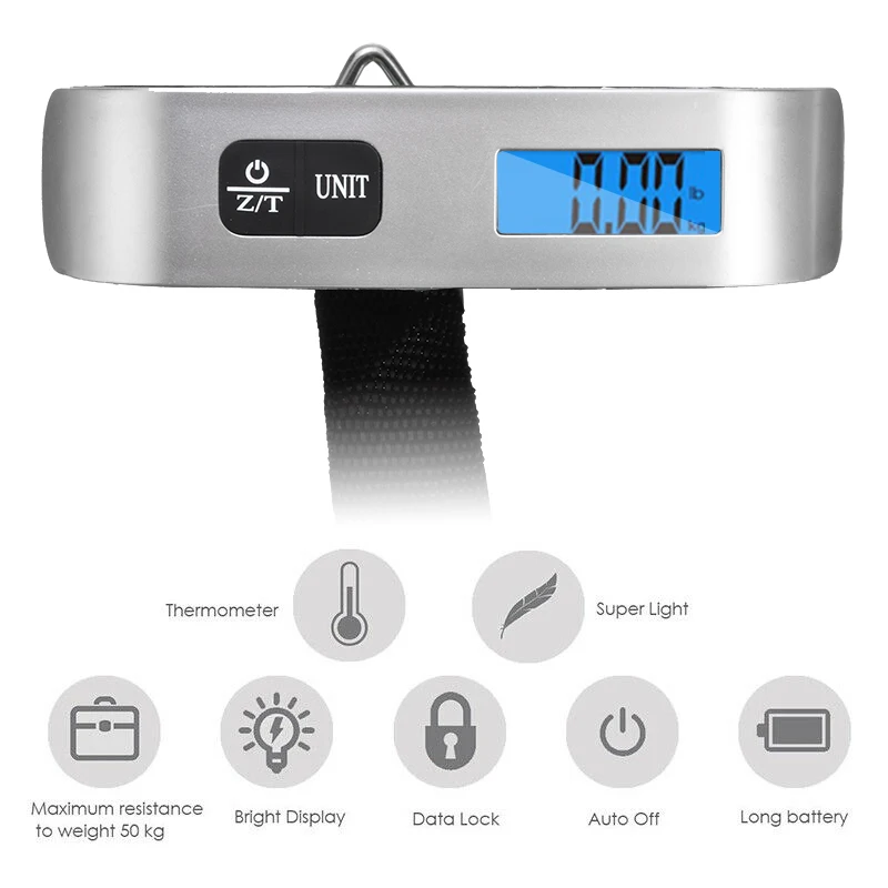 Портативные электронные весы для багажа цифровой прибор взвешивания чемоданов