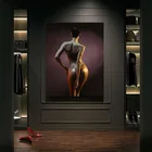 Черный плакат с сексуальной обнаженной женщиной, Абстрактная Картина на холсте, Современная фигурка, плакат и принты, Настенная картина для декора гостиной