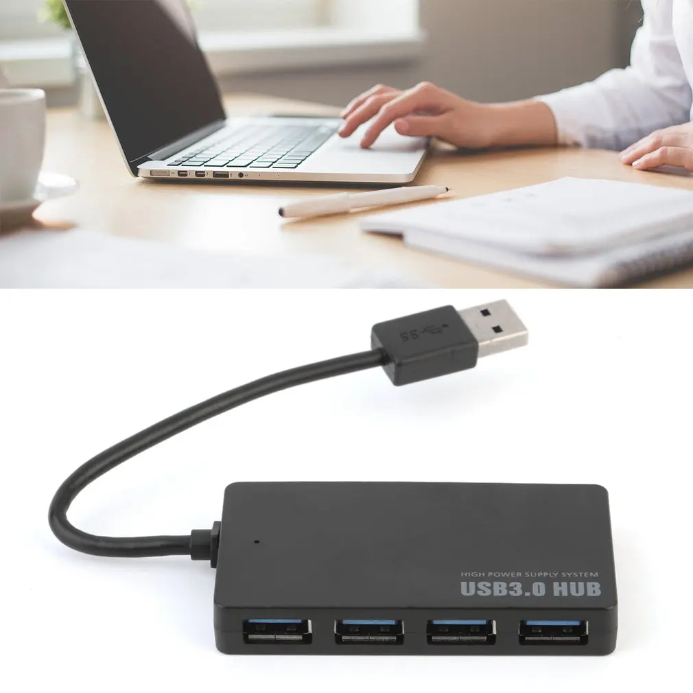 Портативный адаптер USB 3 0 с 4 портами USB3.0 5 Гбит/с сверхскоростной для ноутбука