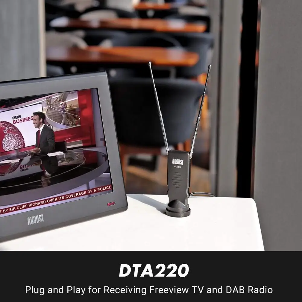 Портативная Цифровая антенна для помещений и улицы August DTA220 Freeview TV Aerial USB тюнер/DVB T