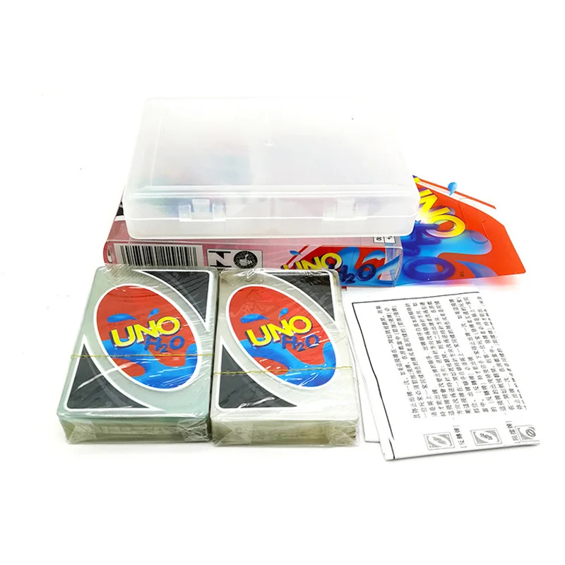 UNO H2O Edition Mattel Card Game семейная забавная креативная прозрачная игра в карты детские