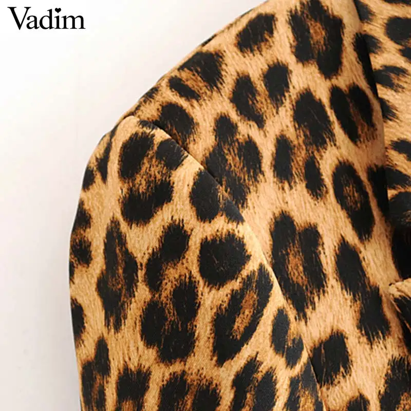 Женский блейзер с леопардовым принтом Vadim стильный офисный пиджак рукавами три