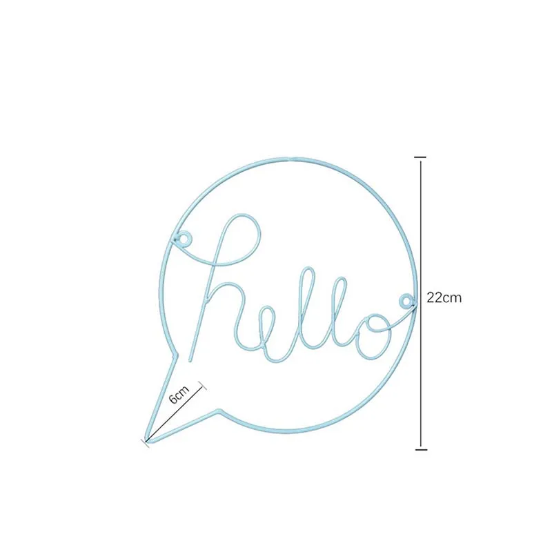 

Nordic Style Iron Hello Letters Wall Sticker For Home Room Hanging Decoration Hallway Sign Welcome Sign Wall Art Wall Hanging