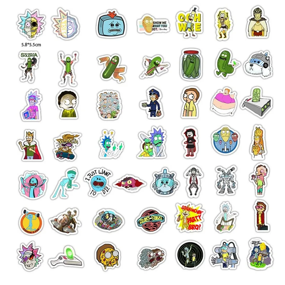 Pegatinas impermeables de pepino de dibujos animados para monopat&iacute;n, Maleta, guitarra, equipaje, port&aacute;til, juguete cl&aacute;sico, 50 unids/paquete-1
