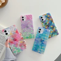 shockproof colorful fish scales case for iphone 12 11 13 pro xr x xs max 8 7 plus se 2020 drop protection glossy shell cover
