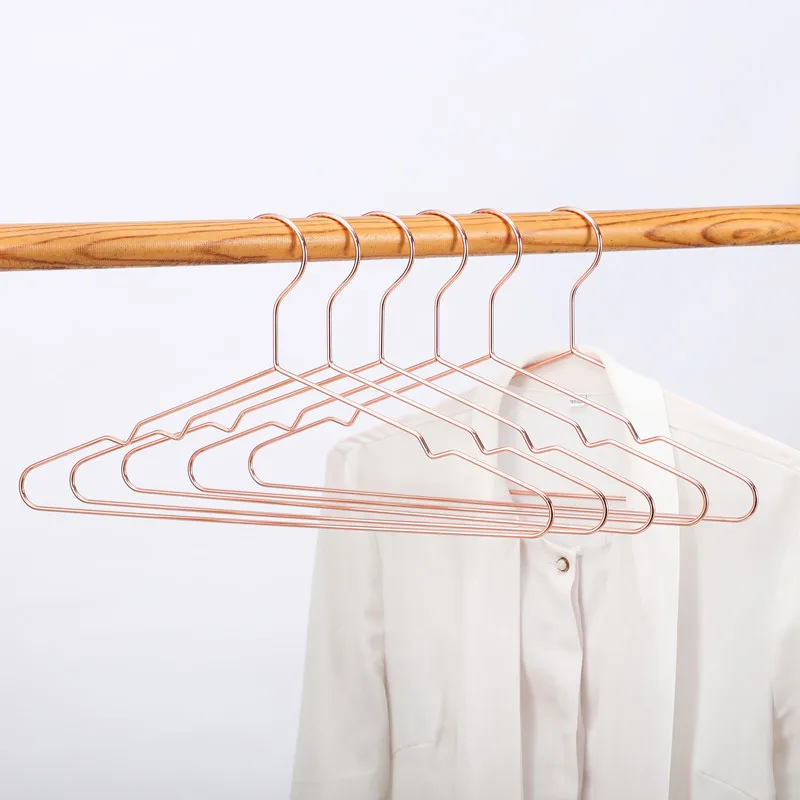 

Rose Gold Metal Hangers with Groove Men Women Suit Coats Hanger Clothes Drying Rack