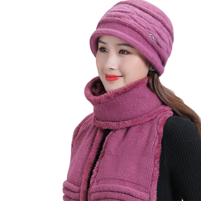 Новинка зимние женские теплые облегающие шапки Флисовый Шарф для девочек с