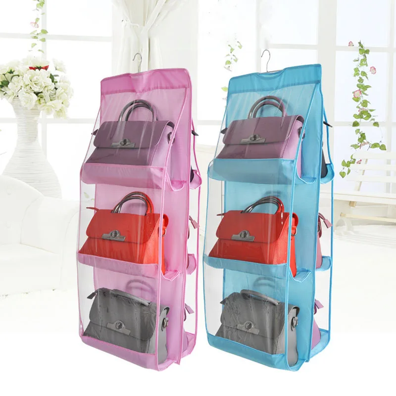 Многофункциональная двухсторонняя сумка для хранения 6 сеток дам одежды