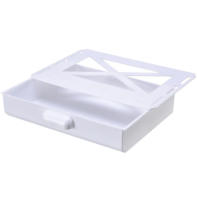 

1pcs Self Stick Pencil Tray Desk Table Storage Drawer Organizer Box Under Desk Stand Self-adhesive Under-drawer Storage Case