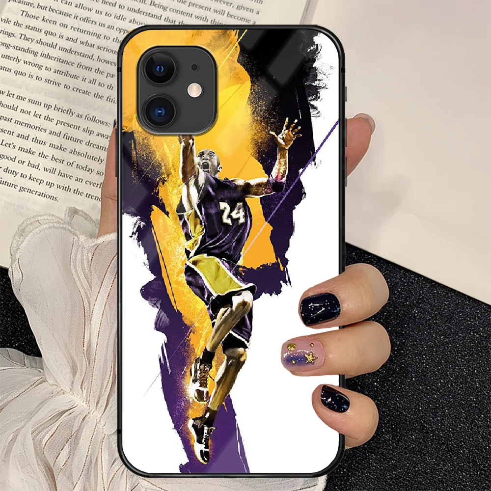 

Basketball 24 Kobe Phone Tempered Glass Case Cover For IPhone 6 6S 7 8 11 12 X Xr Xs Se 2020 Pro Max Plus Mini Painting Prime