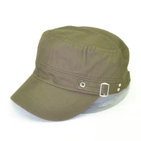 adult mens caps adjustable size flat cap 100cotton army military hats western style male bone snapback visor hat