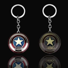 Llavero con escudo del Capitán América, colgante de aleación de Marvel de Disney, arma del universo cinematográfico, Vibranium, joyería