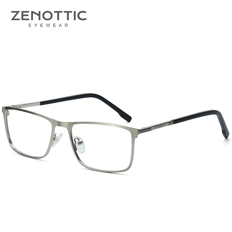 ZENOTTIC сплав, квадратная оправа для очков, полная оправа, дизайнерская оптическая близорукость, прозрачная оправа для очков, мужские очки высокого класса - Цвет оправы: 001