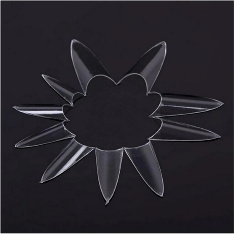 500 шт./упак. искусственные ногти натуральные/прозрачные острые французские