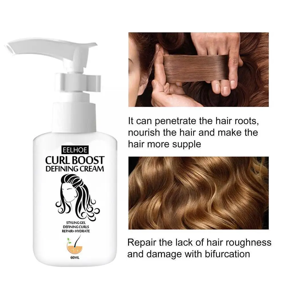 

Prevent Split Ends Perfect Curls Hairs Booster Cream Control Protect Drying Hair Frizz Setting Cream Scalp Style Instant Ef S5D6