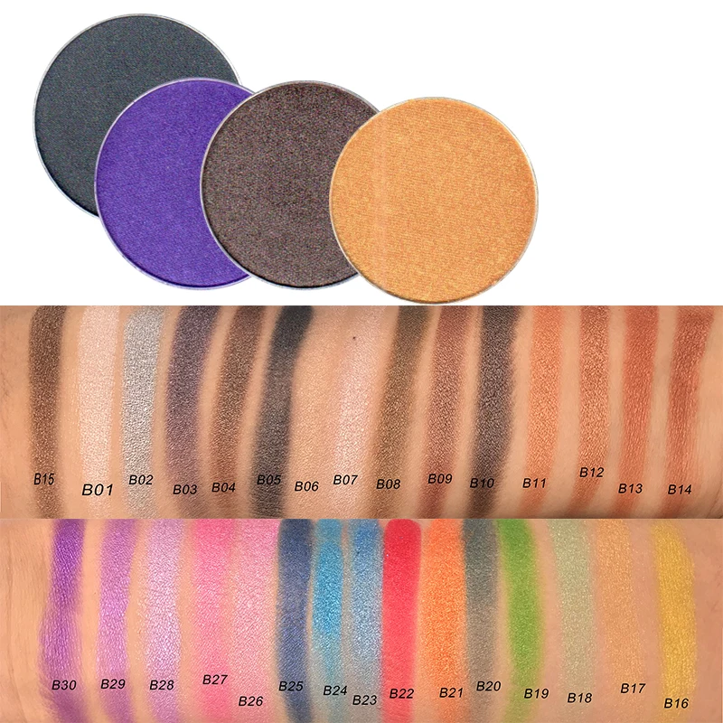 Цветная палитра теней для век 30 цветов Кристальный пигмент блестящая пудра