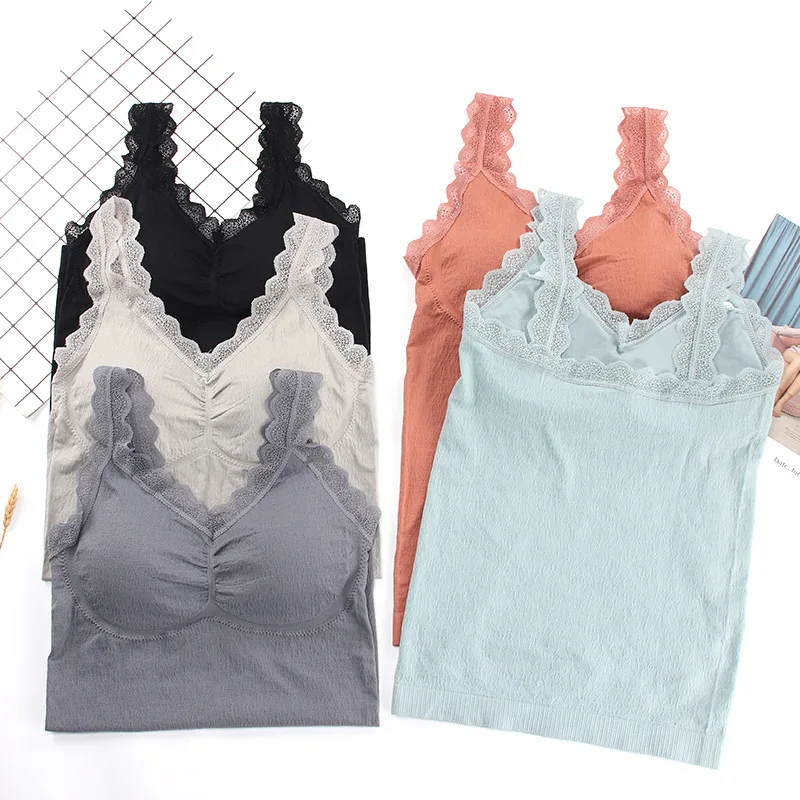 

Tops One Size Running Tops For Fitness Ladies Lace Bra High Elastic Women Underwear Long Workout Wear tops Sports Bra Sexy Yoga