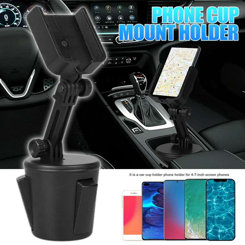 

1pc Car Phone Holder Adjustable Auto Cup Clip Mount Cradle For Phone 4-7 inch Stand For SUV Trucks Universal Cup Holder Decorate